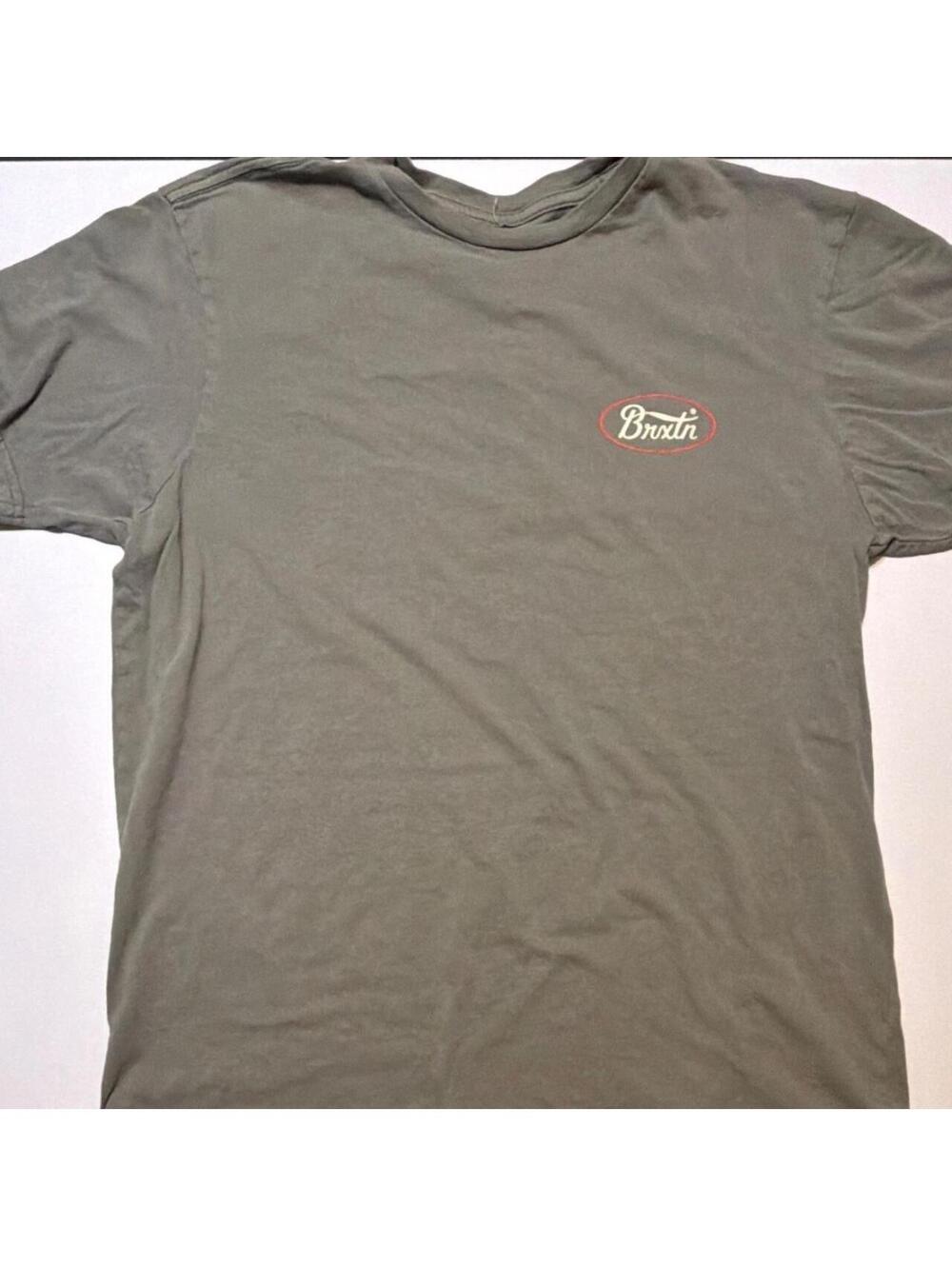 Brixton Men's Grey and Khaki Tshirt